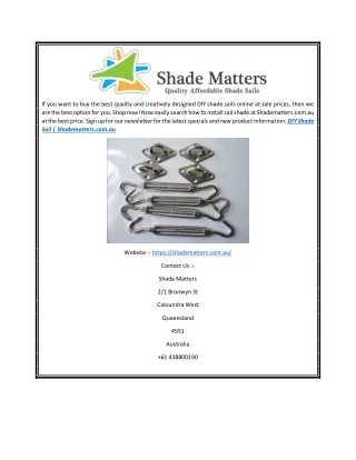 DIY Shade Sail | Shadematters.com.au