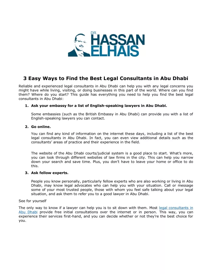 3 easy ways to find the best legal consultants