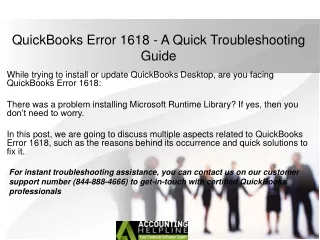 quickbooks error 1618 a quick troubleshooting guide