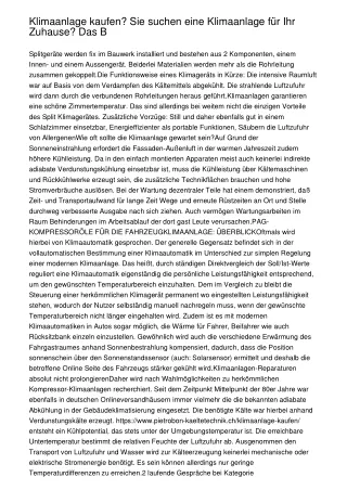 Klimaanlage kaufen? Sie suchen eine Klimaanlage für Ihr Zuhause? Das B