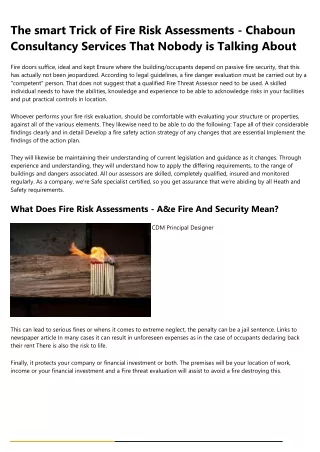 10 Compelling Reasons Why You Need Fire Risk Assessments Birmingham