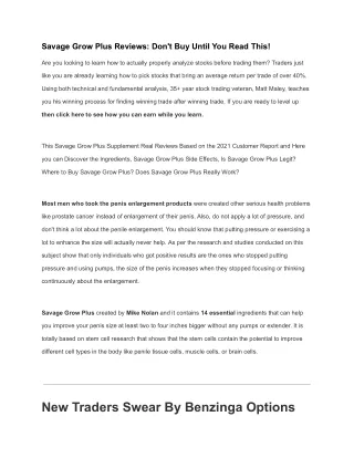 Savage Grow Plus Reviews: Don't Buy Until You Read This ...