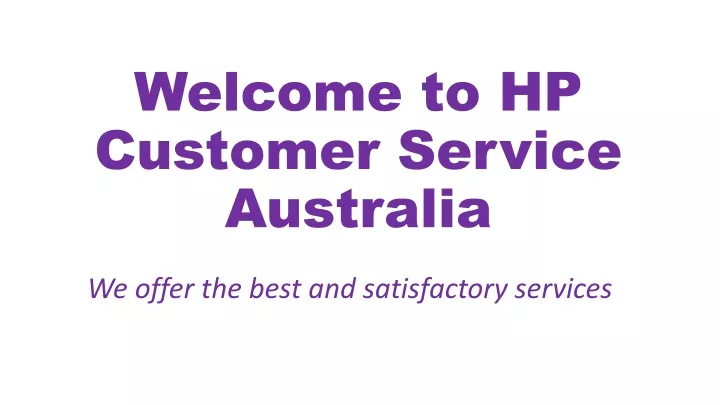 welcome to hp customer service australia