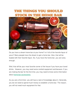 Home bar accessories
