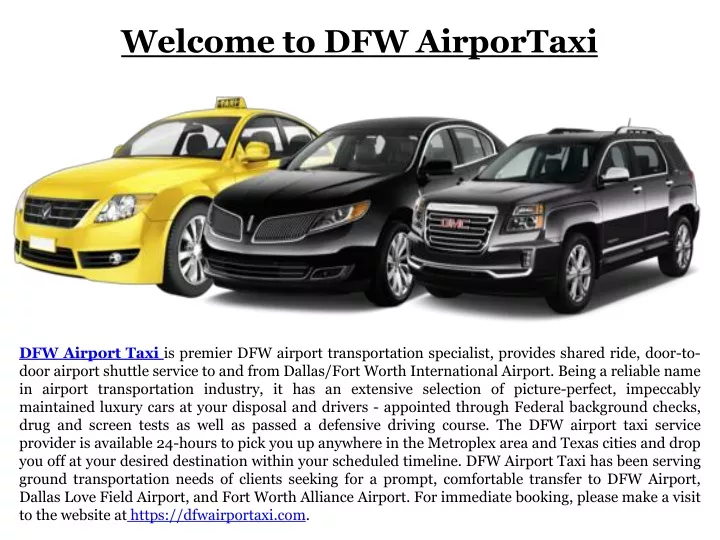 welcome to dfw airportaxi