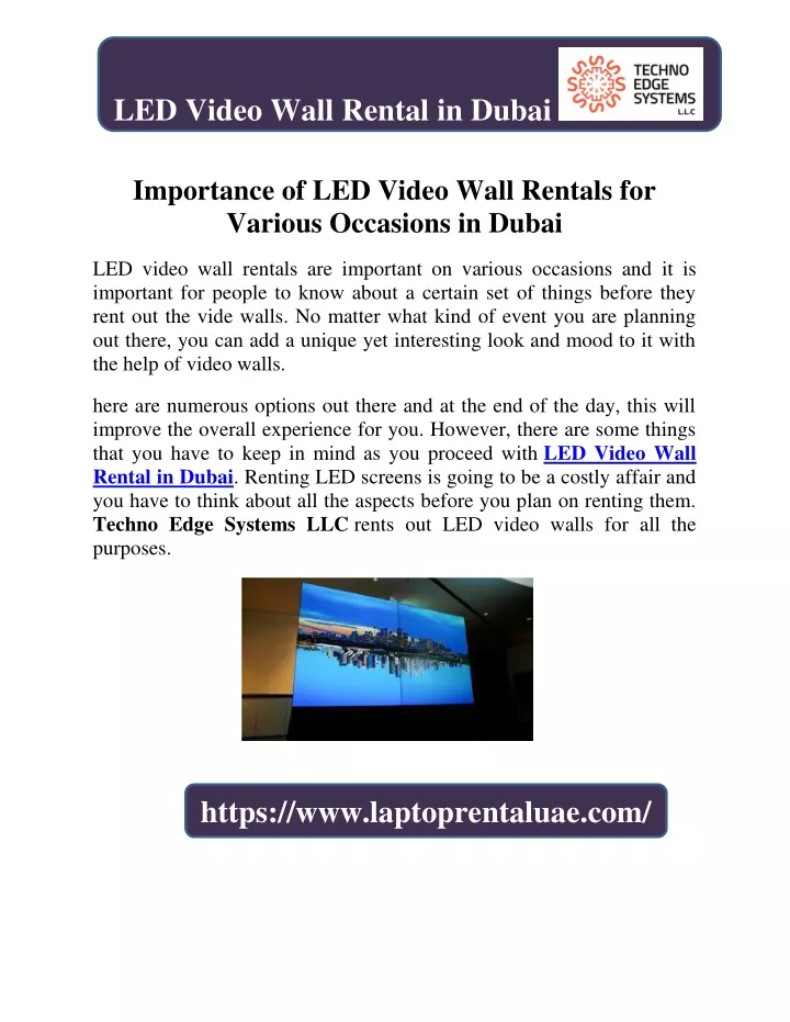 led video wall rental in dubai