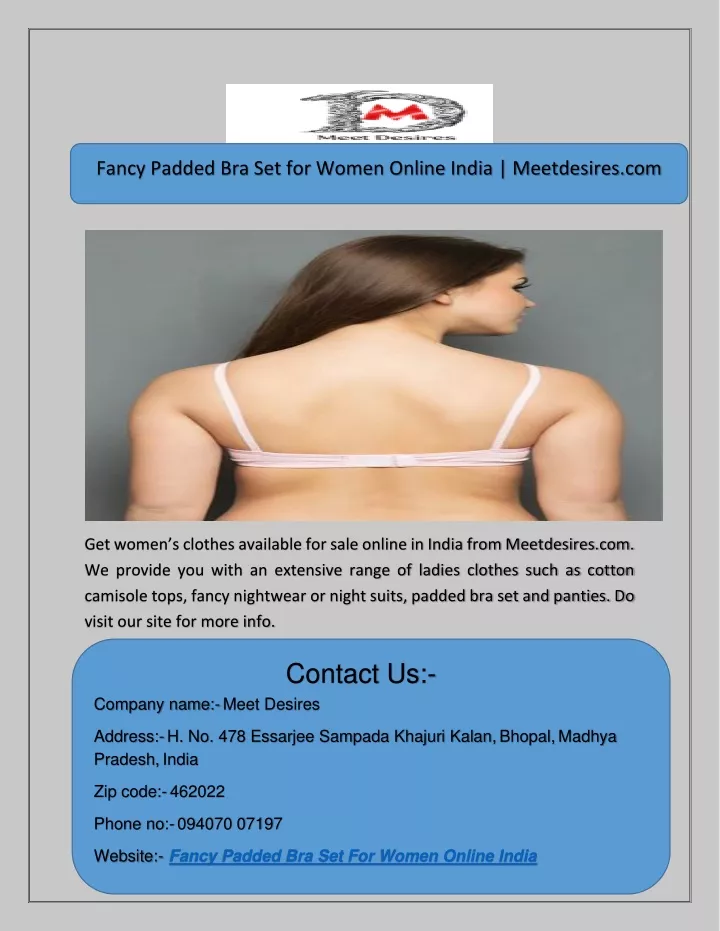 fancy padded bra set for women online india