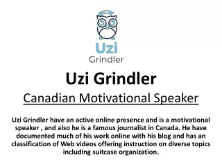 Uzi Grindler Canadian Motivational Speaker