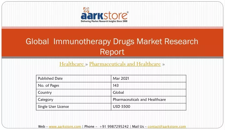 global immunotherapy drugs market research report