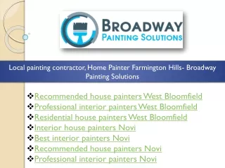 Professional interior painters West Bloomfield