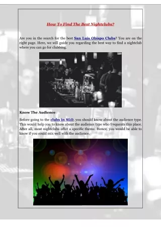 how to find the best nightclubs