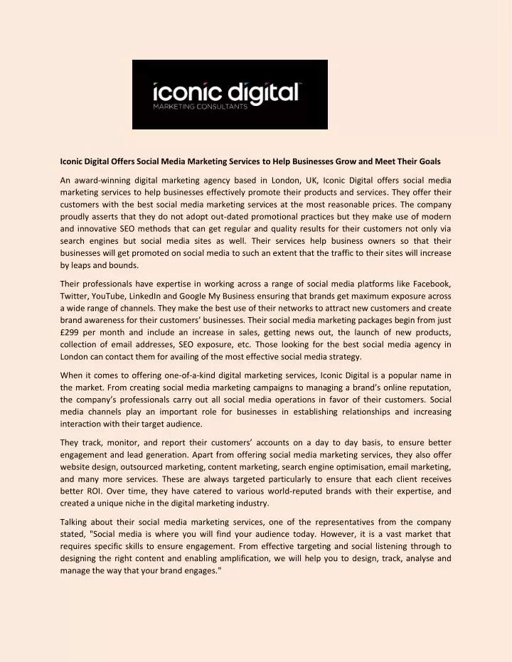 iconic digital offers social media marketing