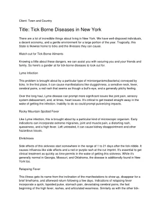 client town and country title tick borne diseases