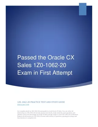 passed the oracle cx sales 1z0 1062 20 exam