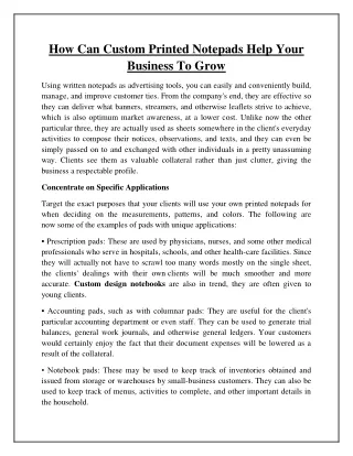 how can custom printed notepads help your