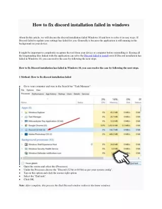 How to fix discord Installation failed