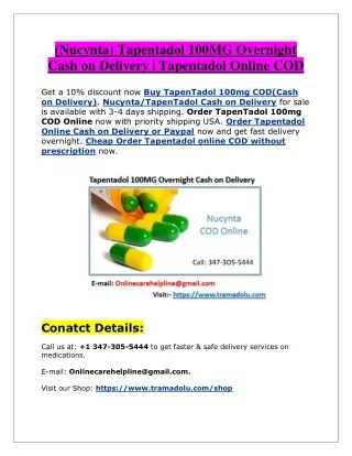 nucynta tapentadol 100mg overnight cash