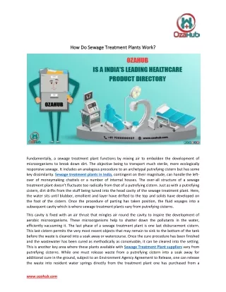 how do sewage treatment plants work how do sewage