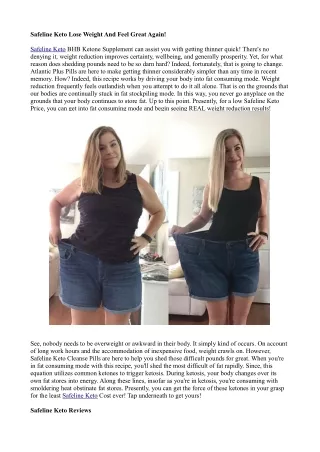 safeline keto lose weight and feel great again