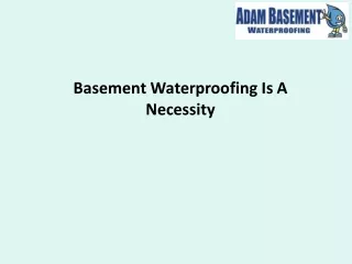 basement waterproofing is a necessity