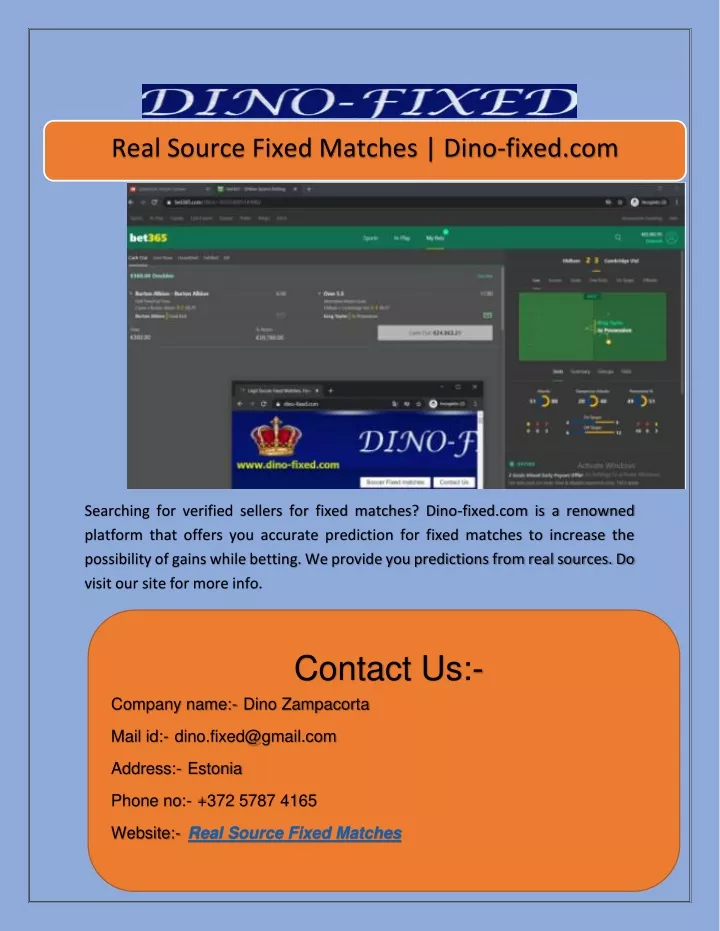 real source fixed matches dino fixed com