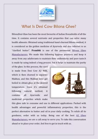 What Is Desi Cow Bilona Ghee