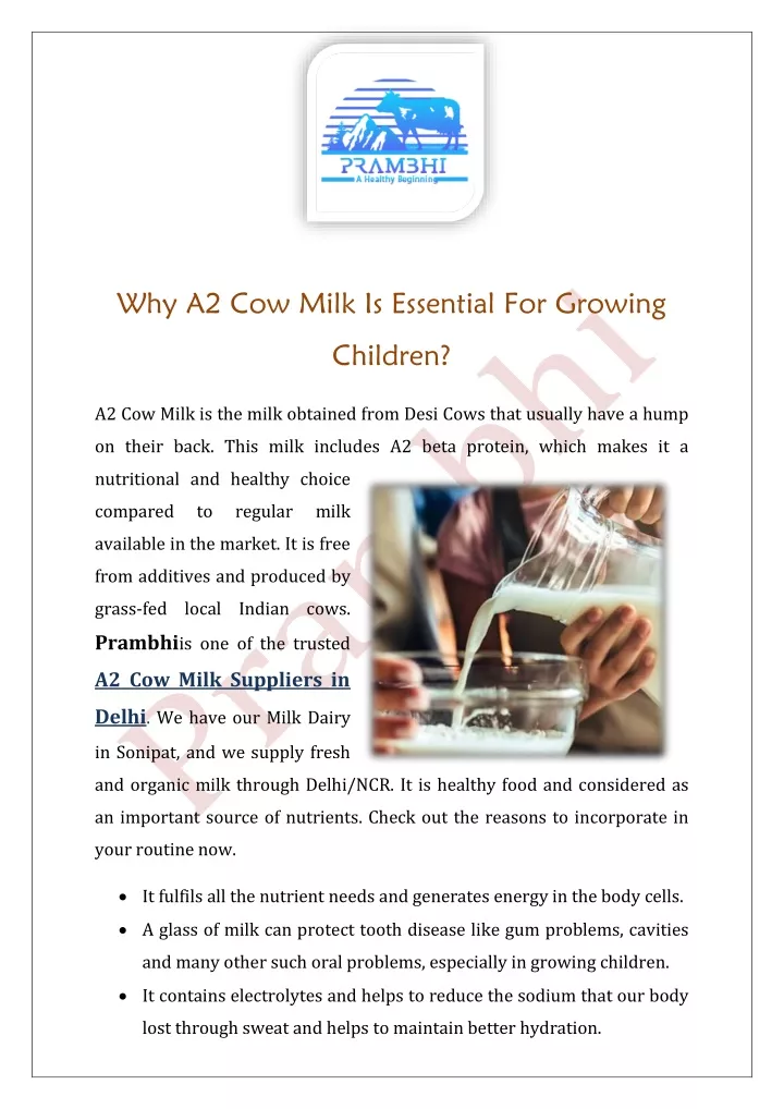 why a2 cow milk is essential for growing