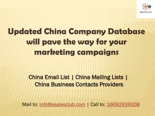updated china company database will pave the way for your marketing campaigns