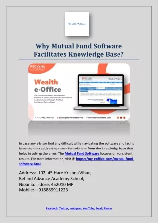 why mutual fund software facilitates knowledge