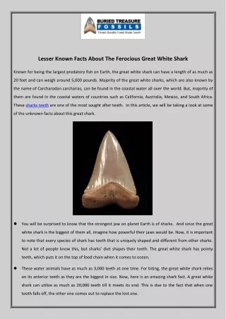 lesser known facts about the ferocious great