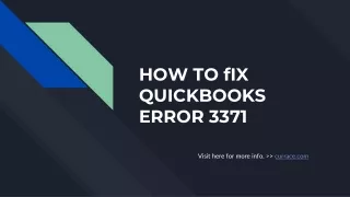 HOW TO FIX QUICKBOOKS ERROR 3371