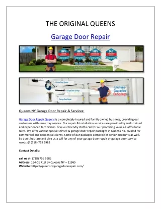 No.1 Company For Garage Doors Repair In Queens NY