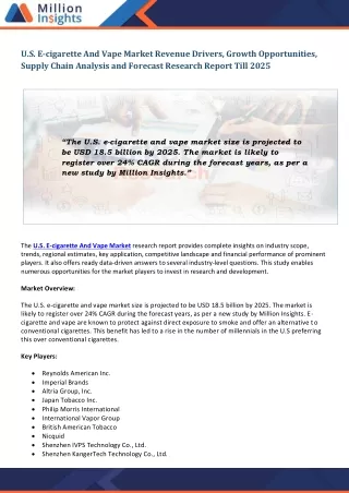 u s e cigarette and vape market revenue drivers