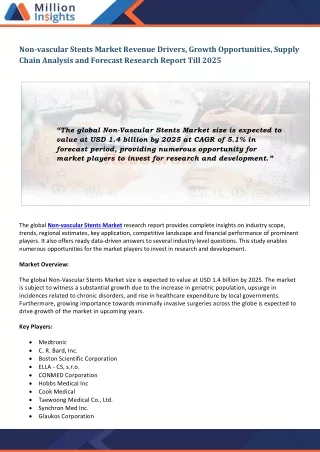 non vascular stents market revenue drivers growth