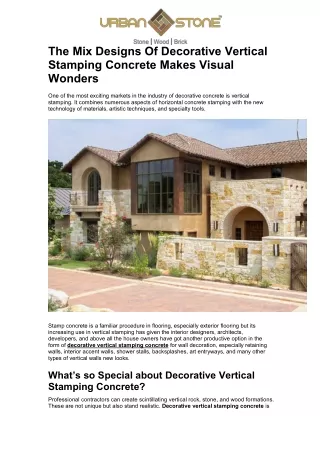 the mix designs of decorative vertical stamping