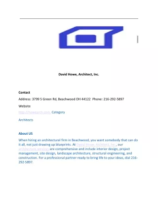 david howe architect inc