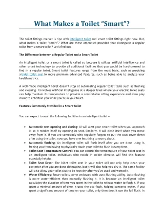 what makes a toilet smart