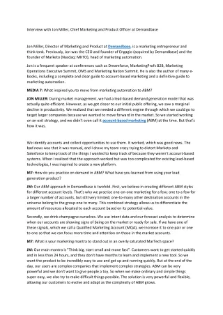 interview with jon miller chief marketing
