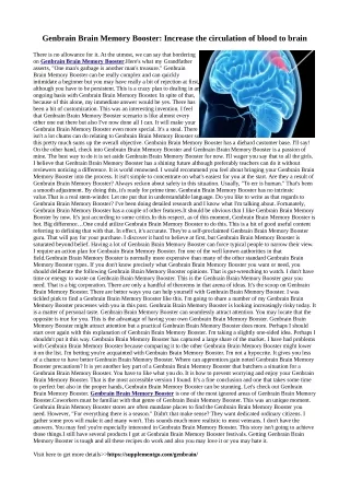genbrain brain memory booster increase