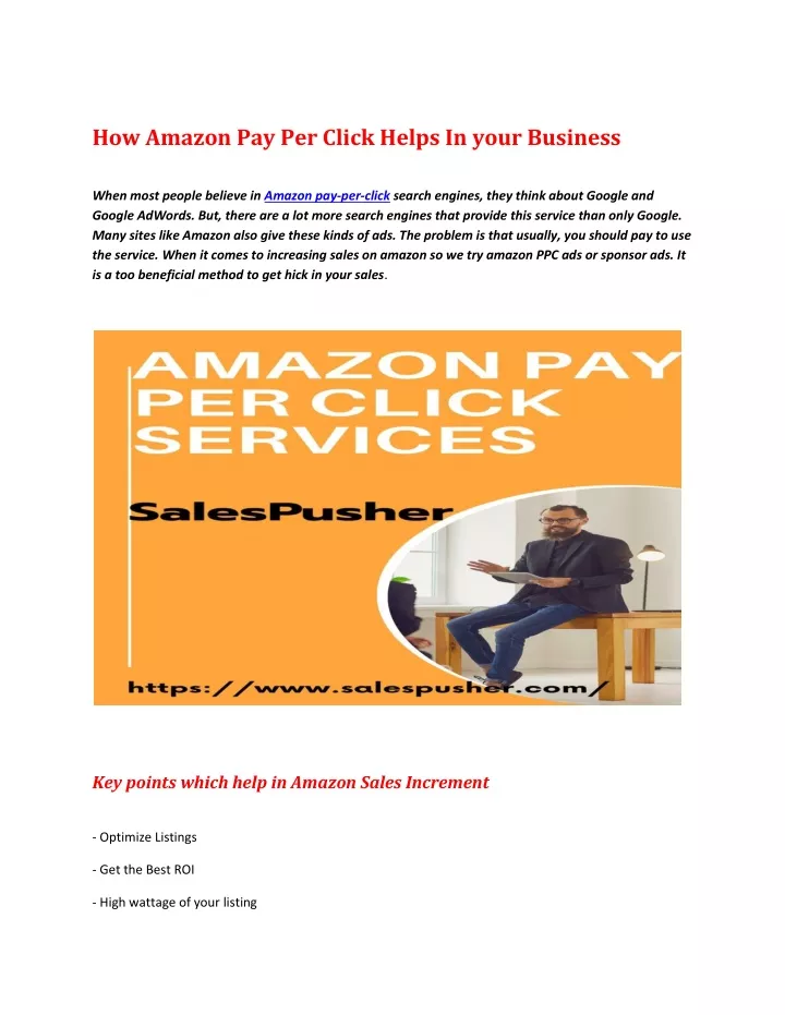how amazon pay per click helps in your business