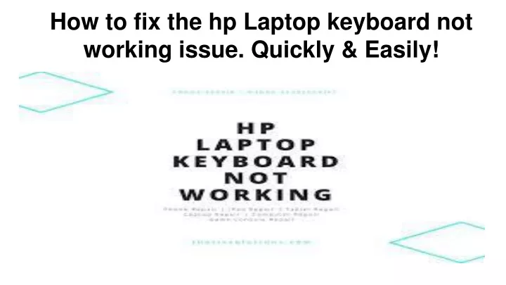 how to fix the hp laptop keyboard not working