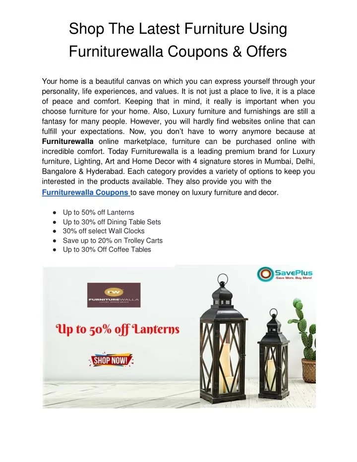 shop the latest furniture using furniturewalla coupons offers