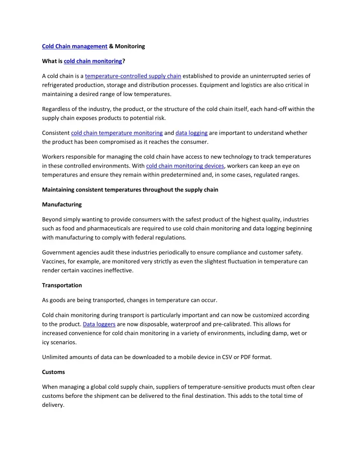 cold chain management monitoring