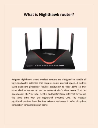 What is Nighthawk router?