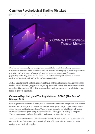 Common Psychological Trading Mistakes