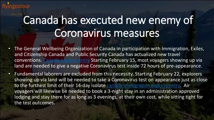canada has executed new enemy of coronavirus measures