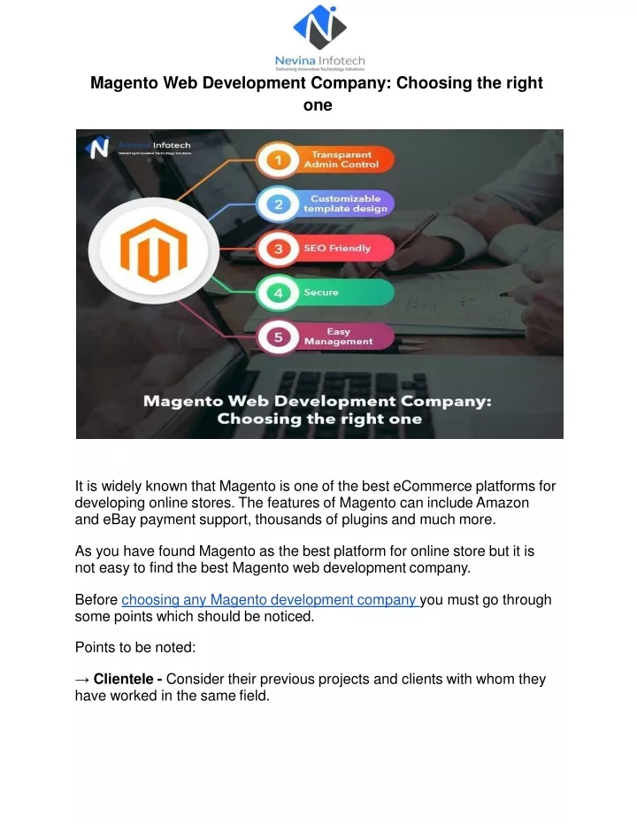 magento web development company choosing