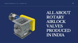All about Rotary Airlock valves produced in India
