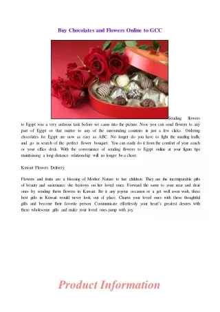 Buy Chocolates and Flowers Online to GCC