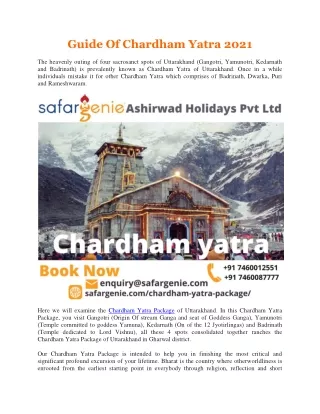 Guide Of Chardham Yatra 2021